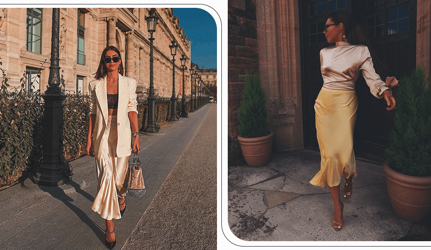 образы с шелковой юбкой