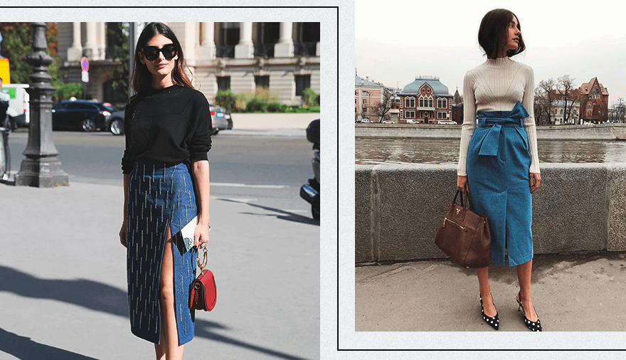 джинсовая юбка-карандаш