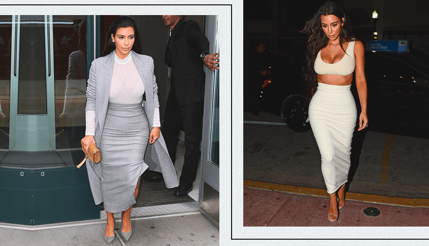 Ким Кардашьян в юбке-карандаш