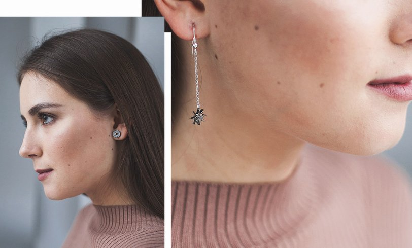 Серьги из метеорита