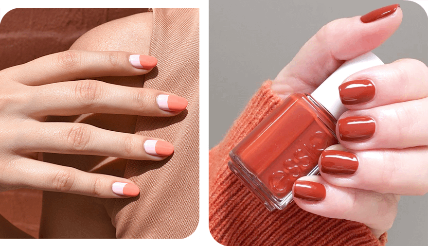 маникюр в терракотовом цвете
