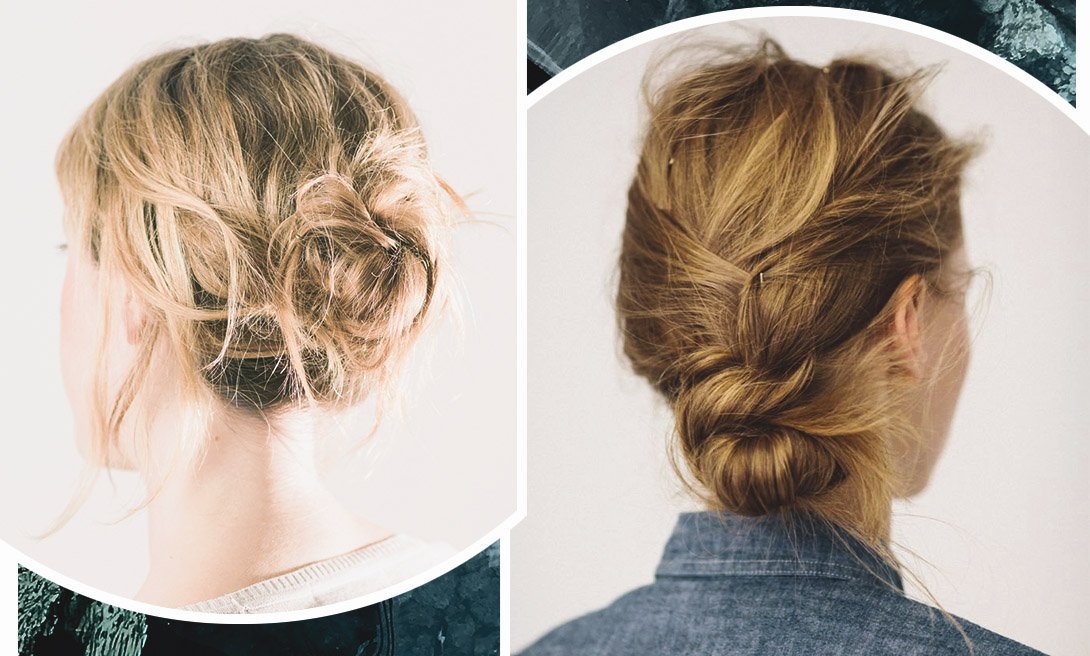 Небрежная гулька - одна из 5 простых причесок, которые можно сделать без фена и расчески