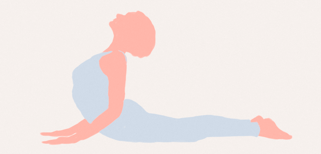 Картинка упражнения "кобра" для укрепления мышц спины и снятия нагрузки с позвоночника