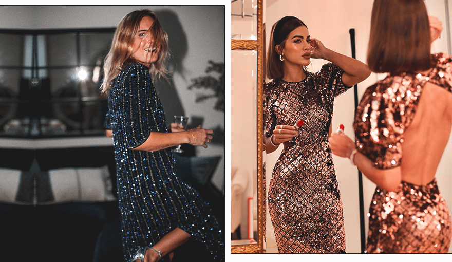 платья с пайетками