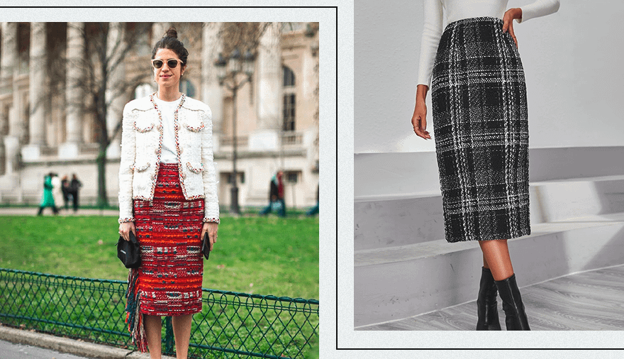 твидовая юбка-карандаш