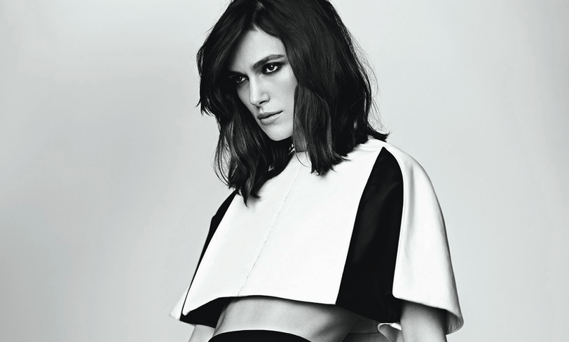 Кира Найтли черно-белое фото