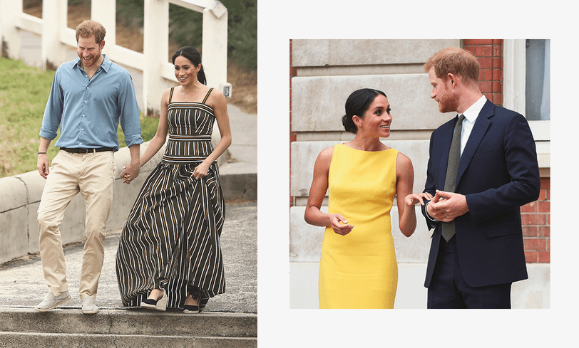 Меган Маркл на прогулке по территории дворца с принцем Гарри