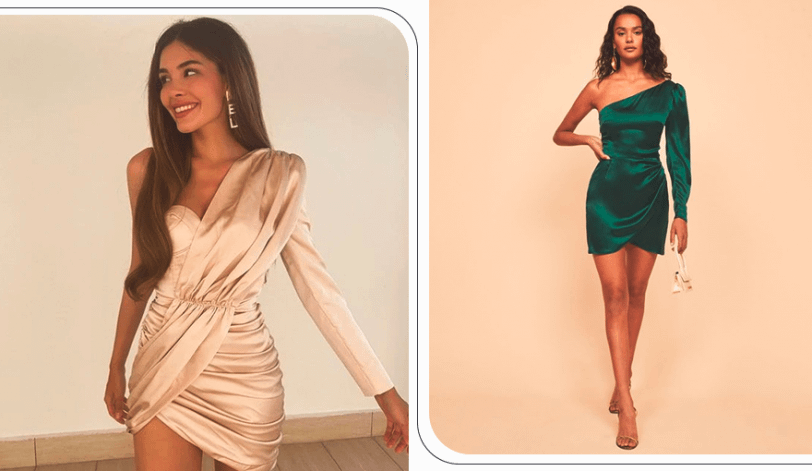 платье с одним рукавом