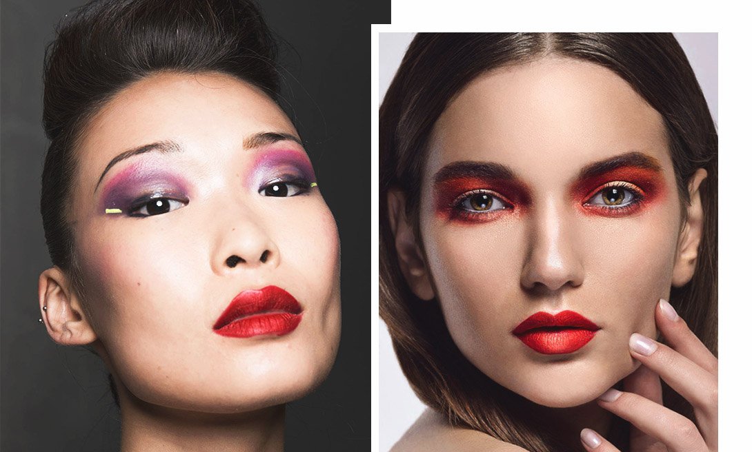 Яркие глаза и губы