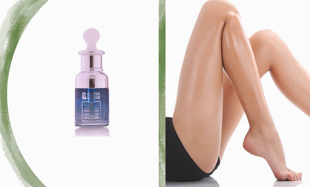 Красивые гладкие ноги, смазанные муравьиным маслом