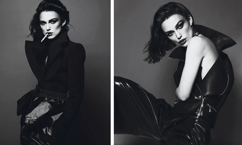 Кира Найтли черно-белое фото